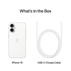 iPhone 16 128 GB: 5G Mobile Phone with Camera Control, A18 Chip and a Big Boost in Battery Life. Works with AirPods; White